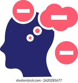 Negative Thinking Icon Fill Vector Illustration