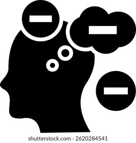 Negative Thinking Icon Glyph Vector Illustration