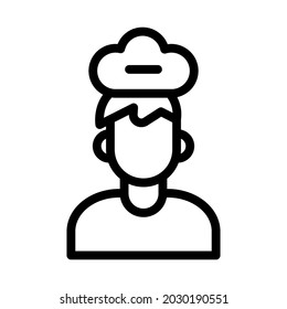 gráfico vectorial del icono de pensamiento negativo