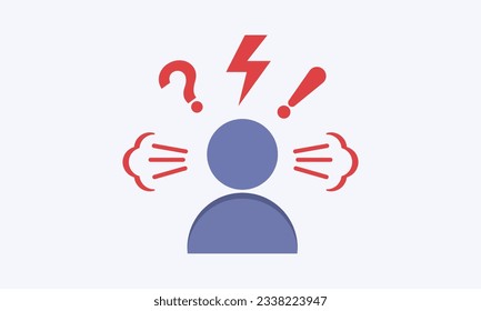 Negative thinking icons, angry and bad mood customer, customer negative behavior.on white background.Vector Design Illustration.