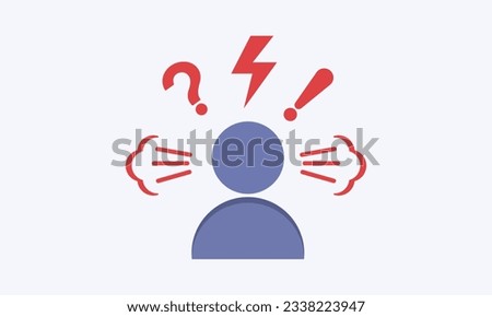 Negative thinking icons, angry and bad mood customer, customer negative behavior.on white background.Vector Design Illustration.