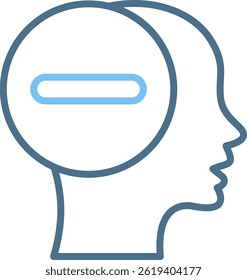 Negative Thinking Line Two Colour Icon
