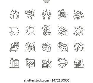 Negative thinking Well-crafted Pixel Perfect Vector Thin Line Icons 30 2x Grid for Web Graphics and Apps. Simple Minimal Pictogram