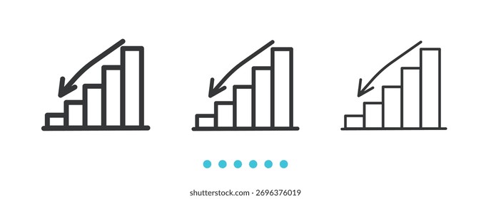 Negative Trend icon. Thin line icon vector