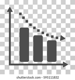 Negative Trend icon. Vector illustration style is flat iconic symbol, gray color, transparent background. Designed for web and software interfaces.