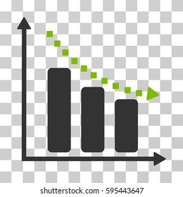 Negative Trend icon. Vector illustration style is flat iconic bicolor symbol, eco green and gray colors, transparent background. Designed for web and software interfaces.