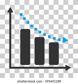 Negative Trend Icon. Vector Illustration Style Is Flat Iconic Bicolor Symbol, Blue And Gray Colors, Transparent Background. Designed For Web And Software Interfaces.