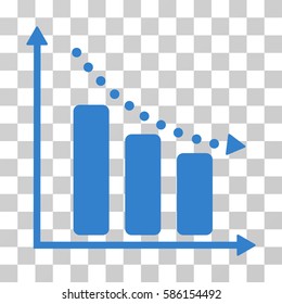 Negative Trend vector icon. Illustration style is flat iconic cobalt symbol on a transparent background.