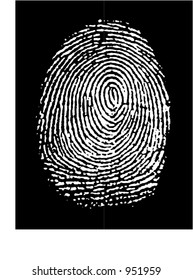 negative vector fingerprint (the white part is transparent, you can edit color of the black part)