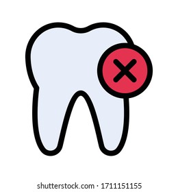 negative vector flat color icon 