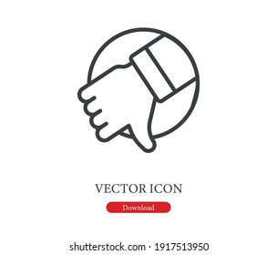 Negative vote vector icon. Editable stroke. Symbol in Line Art Style for Design, Presentation, Website or Apps Elements, Logo. Pixel vector graphics - Vector