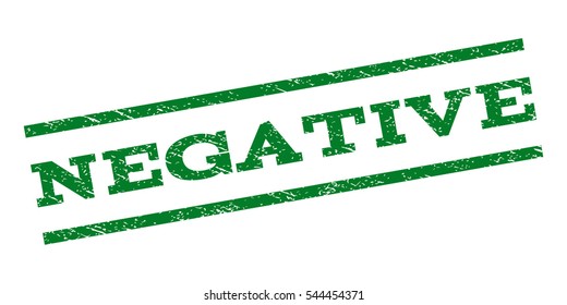 Negative watermark stamp. Text caption between parallel lines with grunge design style. Rubber seal stamp with unclean texture. Vector green color ink imprint on a white background.