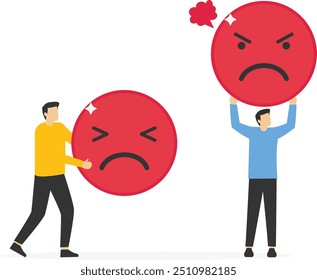 Negatively thinking business people. Modern vector illustration in flat style

