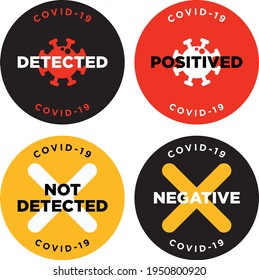 negativepositive covid 19 test result icon signage