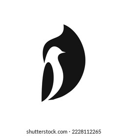 negativespace bird into a modern logo.