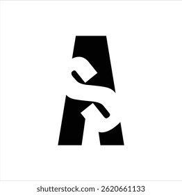 AS negetive space logo design on white background.  
AS negetive space business logo design. 
AS creative initials letter logo concept.