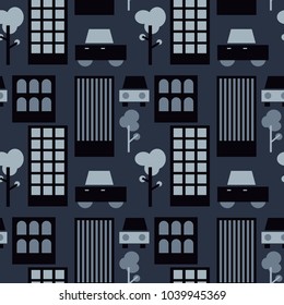 Neghborhood streets seamless pattern. Suitable for screen, print and other media.