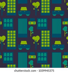Neghborhood streets seamless pattern. Suitable for screen, print and other media.