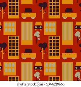 Neghborhood streets seamless pattern. Suitable for screen, print and other media.
