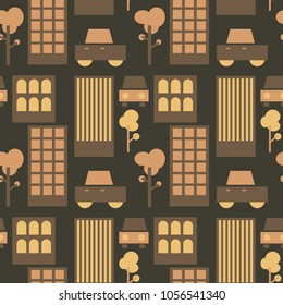 Neghborhood streets seamless pattern. Suitable for screen, print and other media.