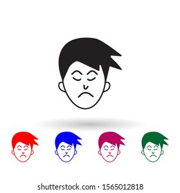 Neglect on face multi color icon. Simple glyph, flat vector of facial expressions icons for ui and ux, website or mobile application