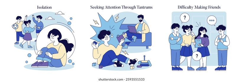 Neglectful parenting style impacts children's social development. It leads to isolation, attention-seeking behavior, and difficulty in forming friendships. Understanding these effects is crucial for