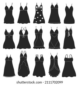 Negligee vector black set icon. Vector illustration sleepwear on white background. Isolated black set icon negligee.