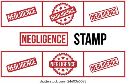 Negligence Rubber Stamp Set Vector