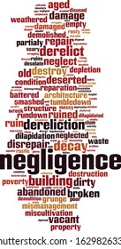 Negligence word cloud concept. Collage made of words about negligence. Vector illustration 