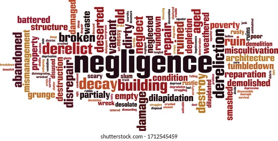 Negligence word cloud concept. Collage made of words about negligence. Vector illustration 