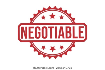 NEGOTIABLE Red rubber stamp on white background. NEGOTIABLE stamp sign. NEGOTIABLE stamp.