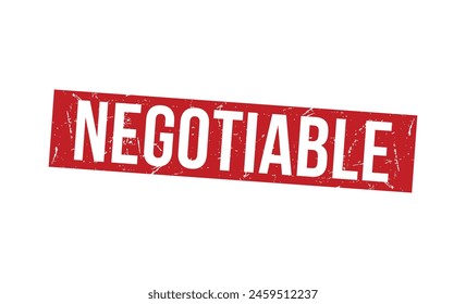 Negotiable stamp red rubber stamp on white background. Negotiable stamp sign. Negotiable stamp.