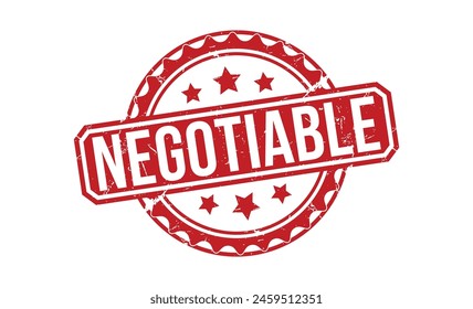 Negotiable stamp red rubber stamp on white background. Negotiable stamp sign. Negotiable stamp.