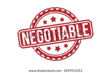 Negotiable stamp red rubber stamp on white background. Negotiable stamp sign. Negotiable stamp.