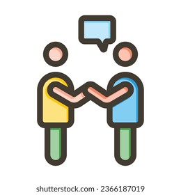 Negotiating Skills Vector Thick Line Filled Colors Icon For Personal And Commercial Use.
