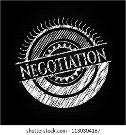 Negotiation chalk emblem written on a blackboard