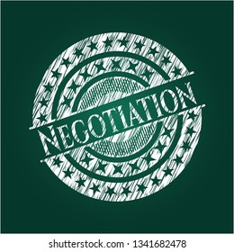Negotiation chalk emblem written on a blackboard