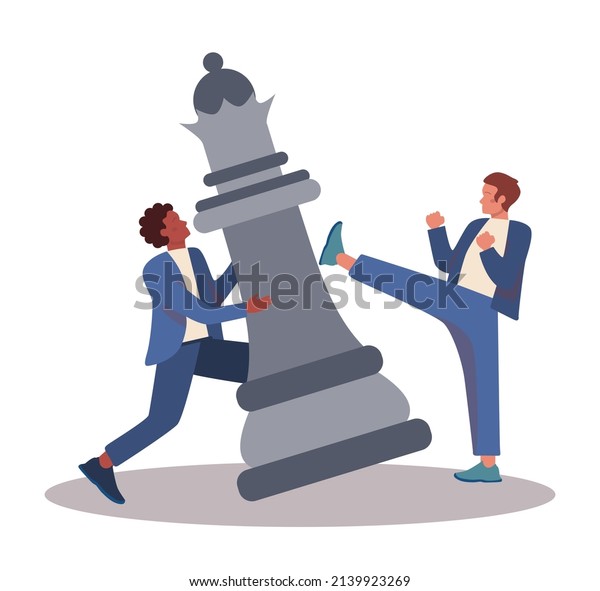 Negotiation concept.\
Opposite opinions, directions, interests and points of view. Making\
a compromise in a difficult argument. Disagreement resolution. Flat\
vector\
illustration