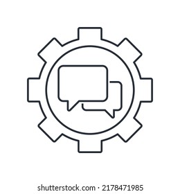 Negotiation, dialogue platform.Vector linear icon isolated on white background.