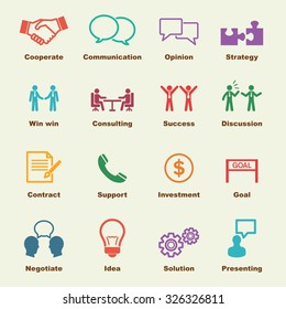 negotiation elements, vector infographic icons