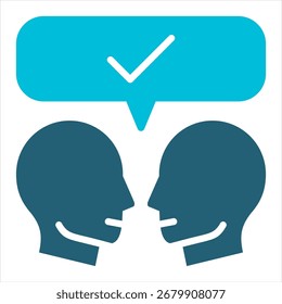 Ilustración de icono único azul de glifo de negociación