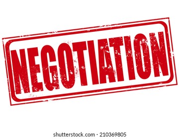 negotiation grunge stamp with on vector illustration