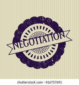 Negotiation grunge style stamp