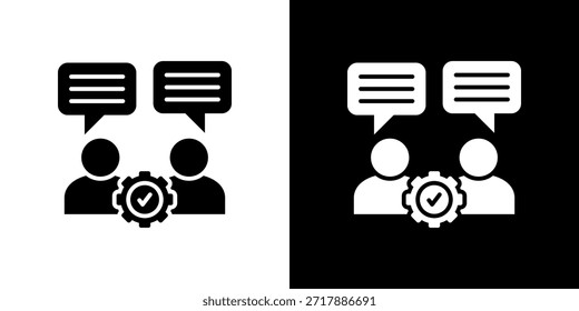 Icono de negociación lleno en blanco y negro.