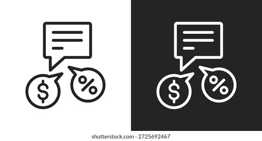 Icono De Negociación En Estilo De Línea En Blanco Y Negro