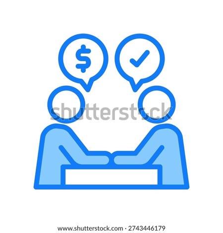 Negotiation Icon Blue Vector Illustration