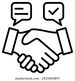 Negotiation icon line vector illustration