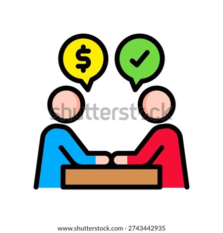 Negotiation Icon Lineal Color Vector Illustration