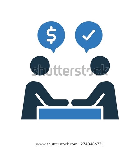 Negotiation Icon Mixed Vector Illustration