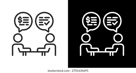 Conjunto de iconos de negociación. Diseño De Línea Limpia Con Versiones Claras Y Oscuras Para Un Uso Versátil.